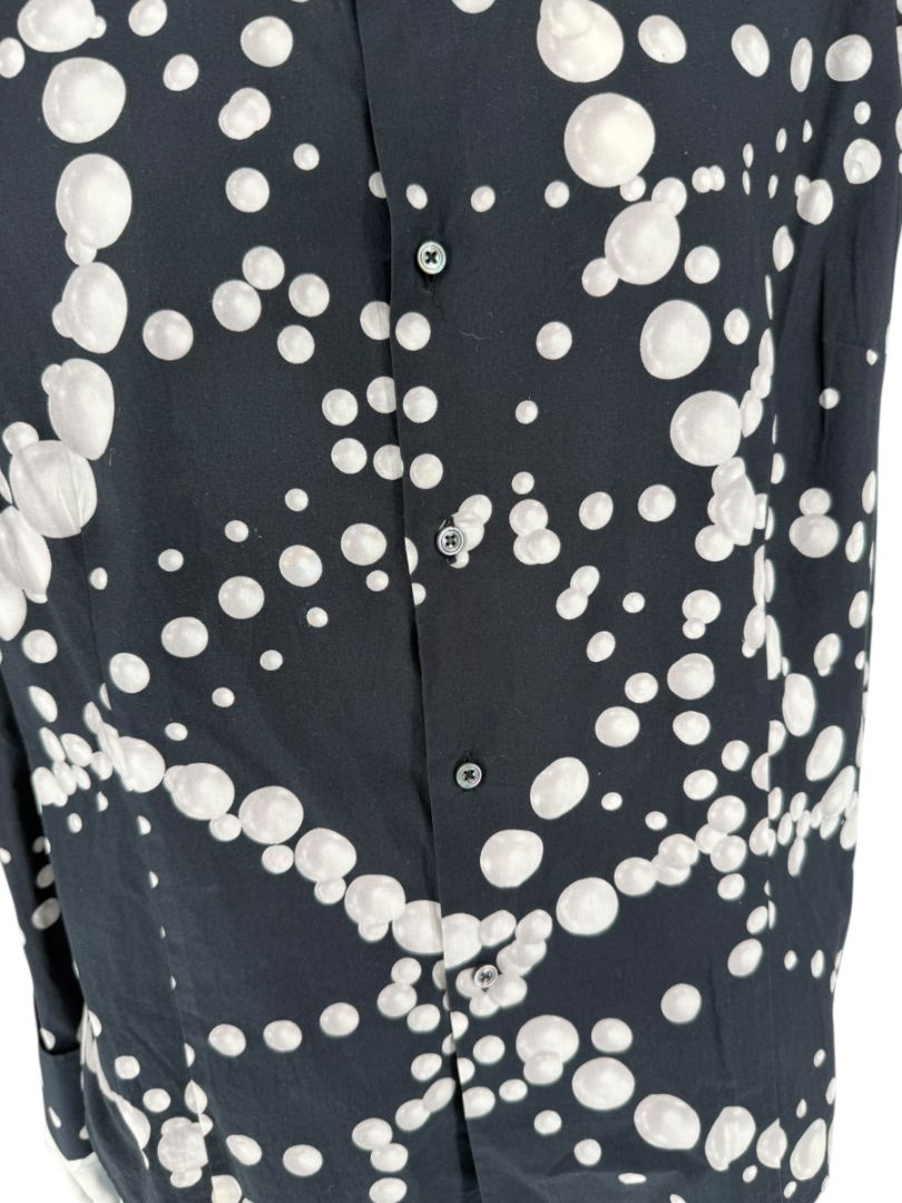 Craig Taylor Black & White Abstract Bubble-Print Long-Sleeve Shirt – Size XL