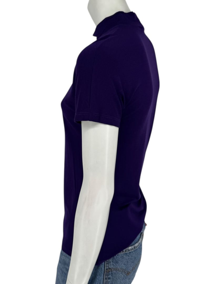 Max Mara Made in Italy Purple Mock Neck T-Shirt – Size L