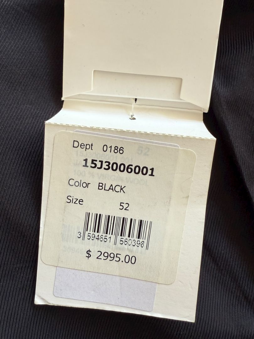 Givenchy Paris Men’s Black Wool Blazer – Size EU 52 - Made in Italy – New with Tags