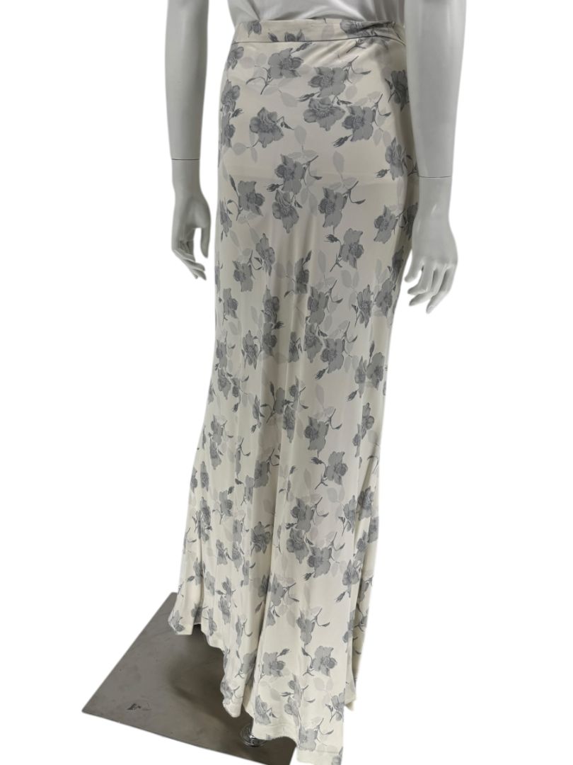 Votre Nom Paris Gray Floral Maxi Skirt – Size 46