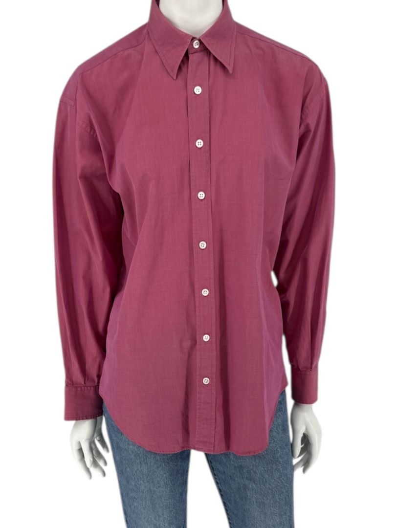 Craig Taylor Raspberry Pink 100% Cotton Button-Front Shirt – Size M
