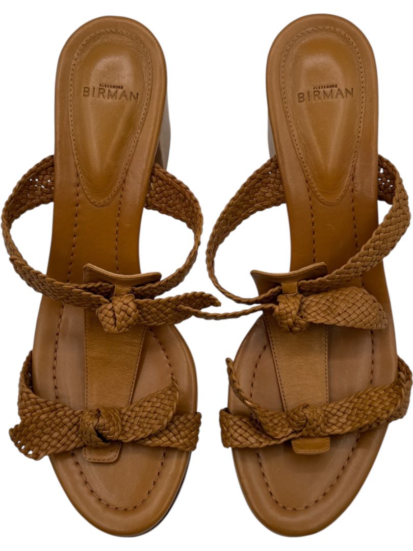 Alexandre Birman Braided Leather Block Heel Sandals – Size 39.5