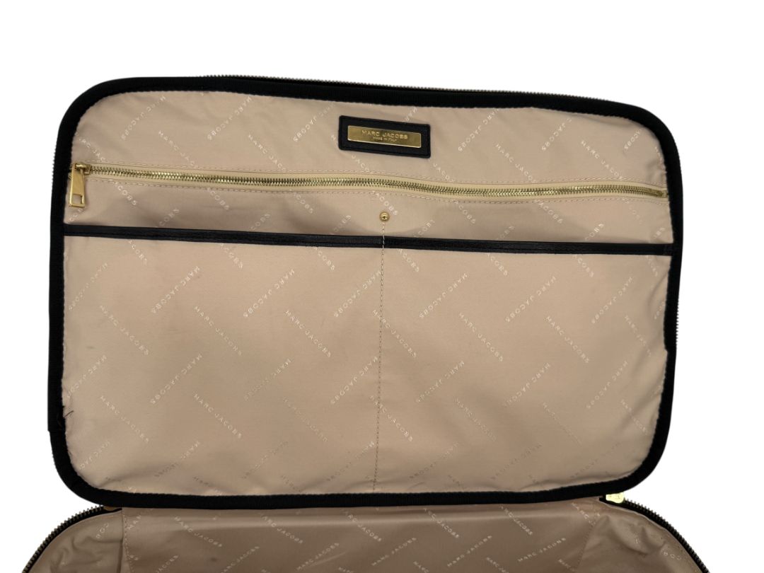 Marc Jacobs Quilted Black Leather Carry-On Suitcase – 20.8" x 14.2" x 8.3"