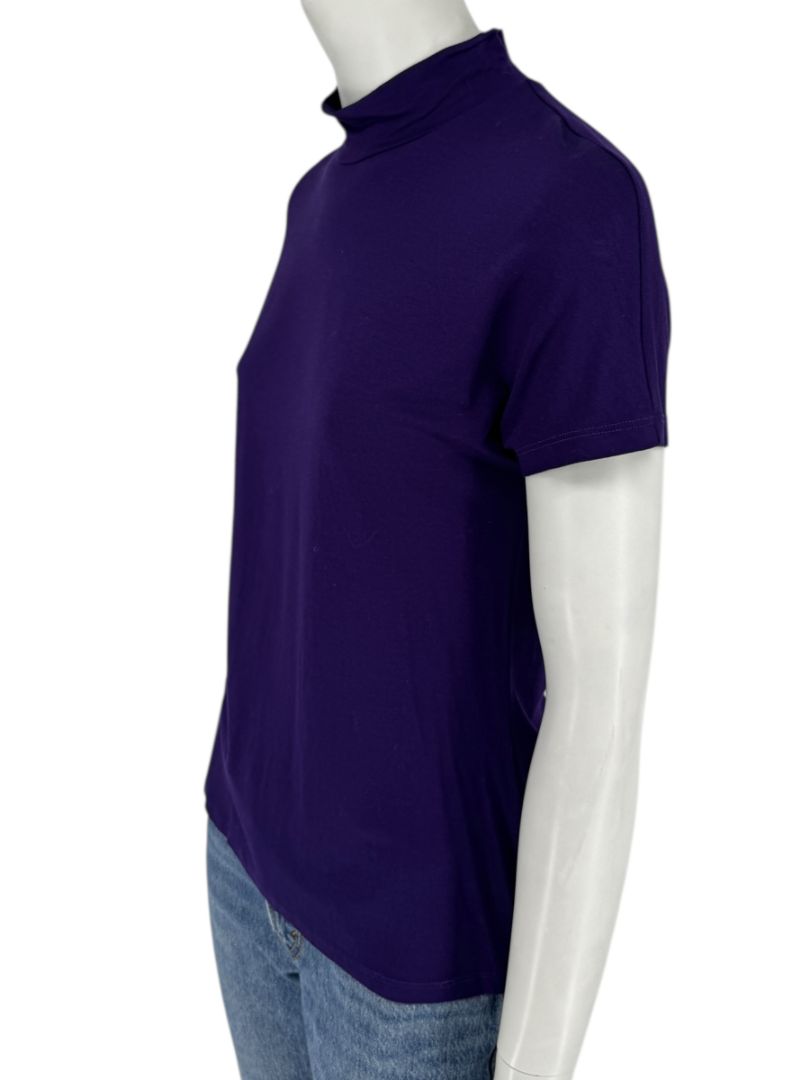 Max Mara Made in Italy Purple Mock Neck T-Shirt – Size L