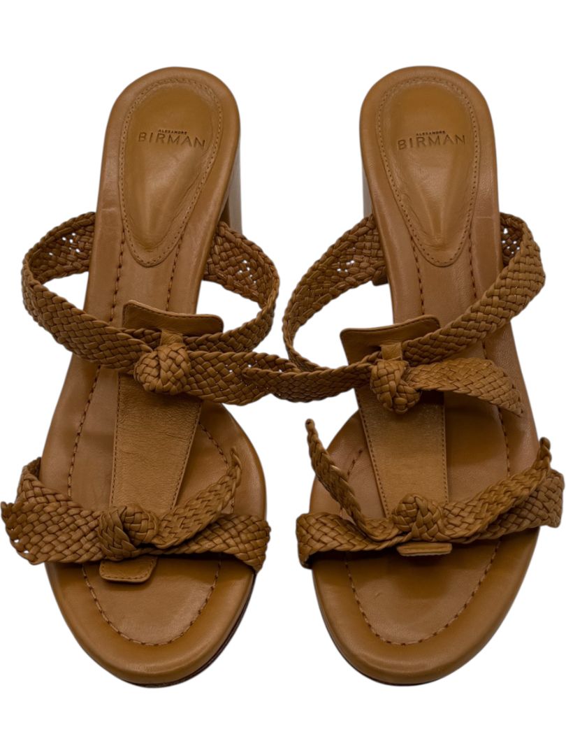Alexandre Birman Braided Leather Block Heel Sandals – Size 39.5