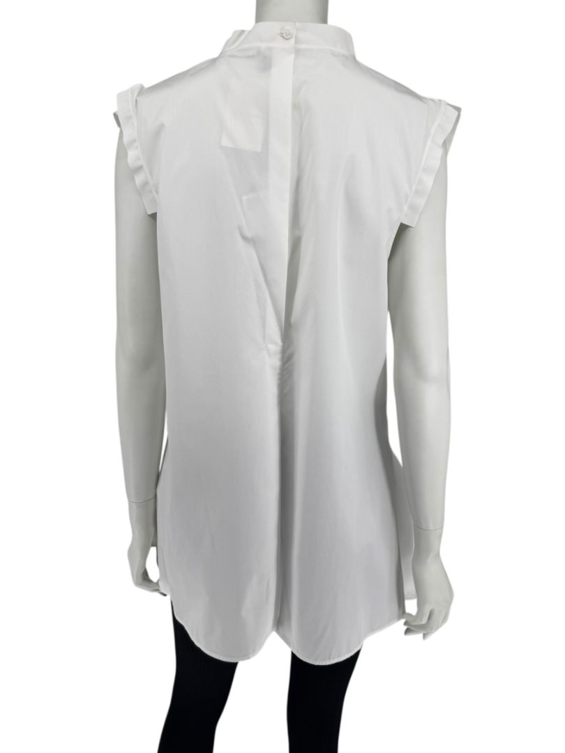 Jil Sander White Sleeveless Cotton Blouse - Size 40 (IT)