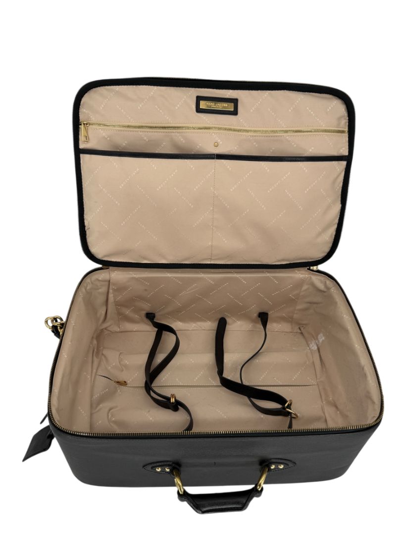 Marc Jacobs Quilted Black Leather Carry-On Suitcase – 20.8" x 14.2" x 8.3"