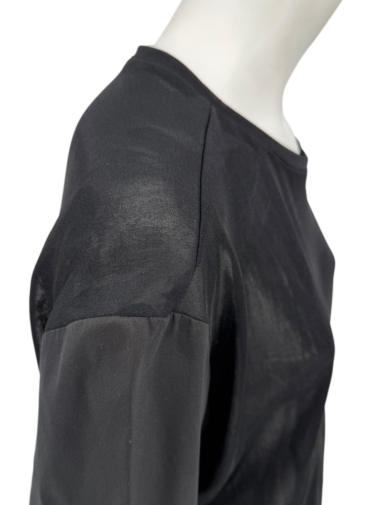 Prada Black Mixed-Fabric Long Sleeve Top – Size IT 40