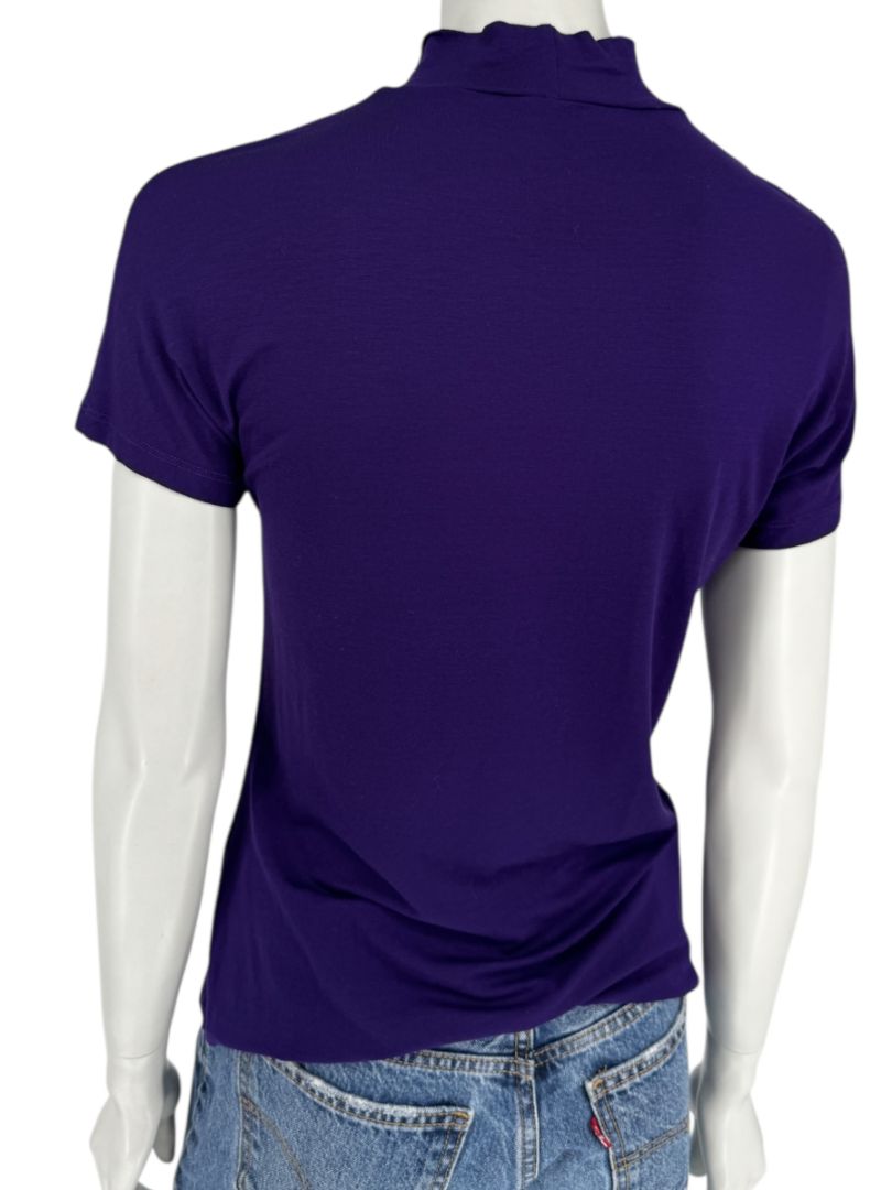 Max Mara Made in Italy Purple Mock Neck T-Shirt – Size L