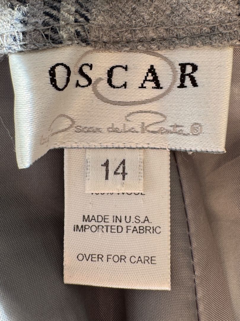 Oscar de la Renta Gray Plaid Wool Trousers – Size 14