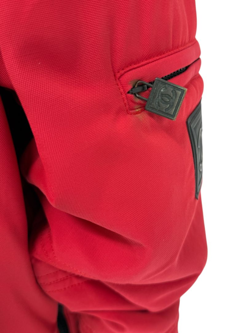 Chanel Red Hooded Puffer Technical Jacket – Size 42