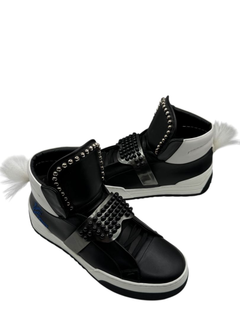 Fendi “Karl Loves Fendi” Studded High-Top Sneakers – Size 6 Mens