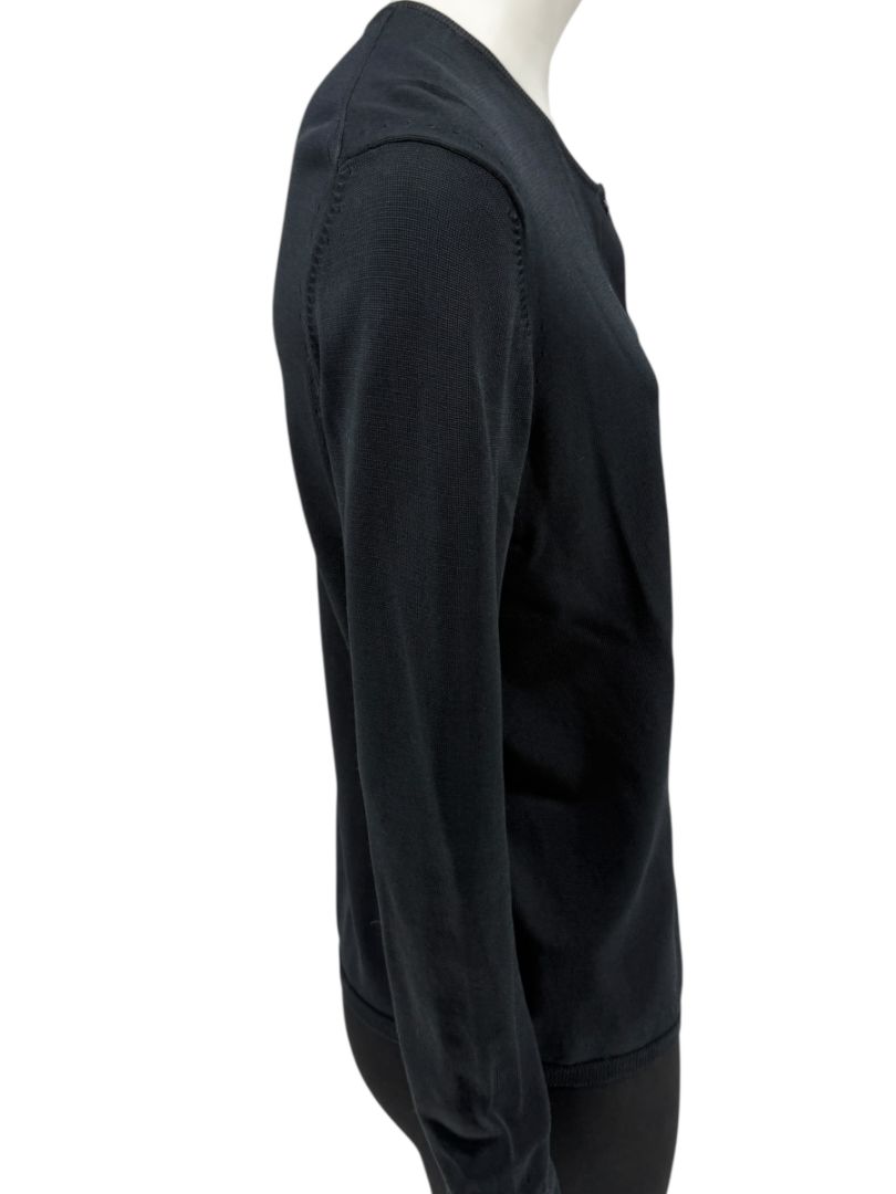 Oscar Navy Rayon-Nylon Knit Cardigan – Size L