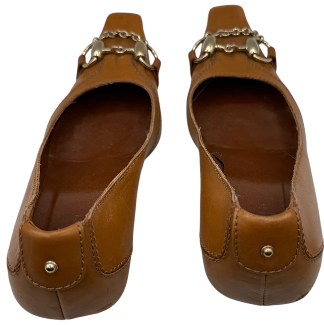 Gucci Tan Leather Horsebit Pumps – Size 36.5 – Good Preowned Condition