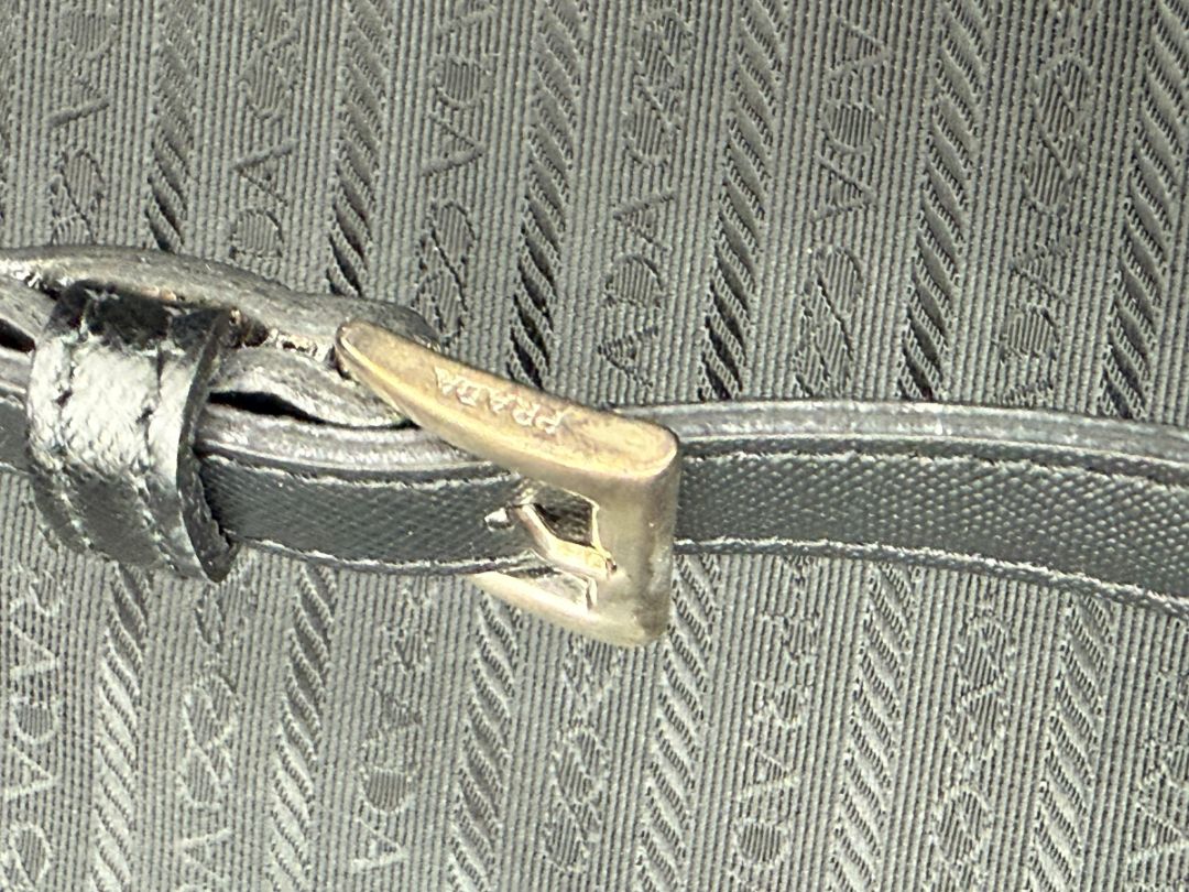 Prada Black Nylon Rolling Suitcase with Saffiano Leather Trim – 26.5" x 17.5" x 9.5"