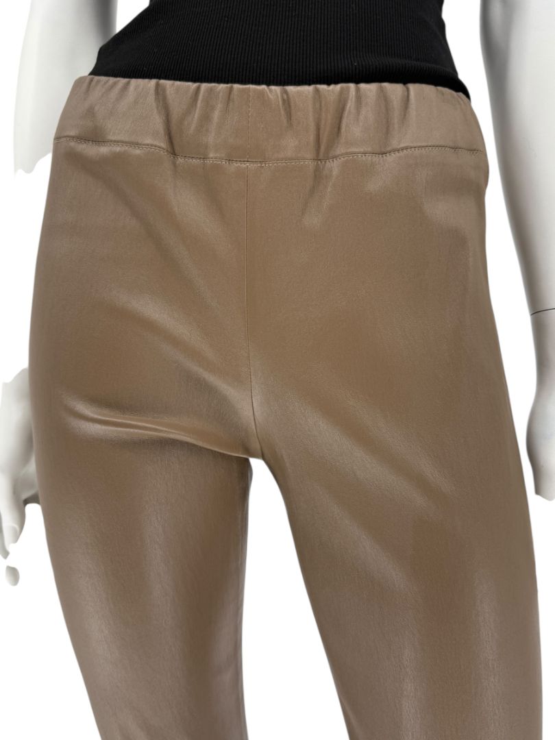 The Row Taupe Lambskin Stretch Leather Leggings – Size L