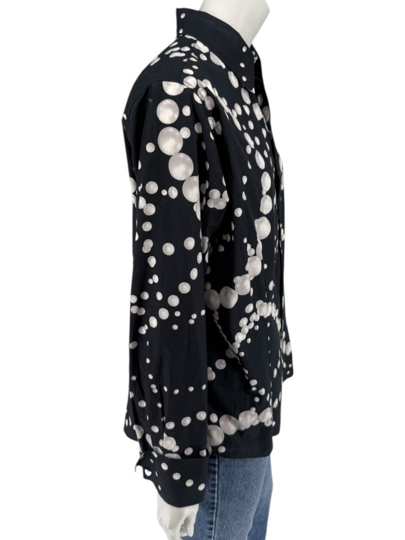 Craig Taylor Black & White Abstract Bubble-Print Long-Sleeve Shirt – Size XL