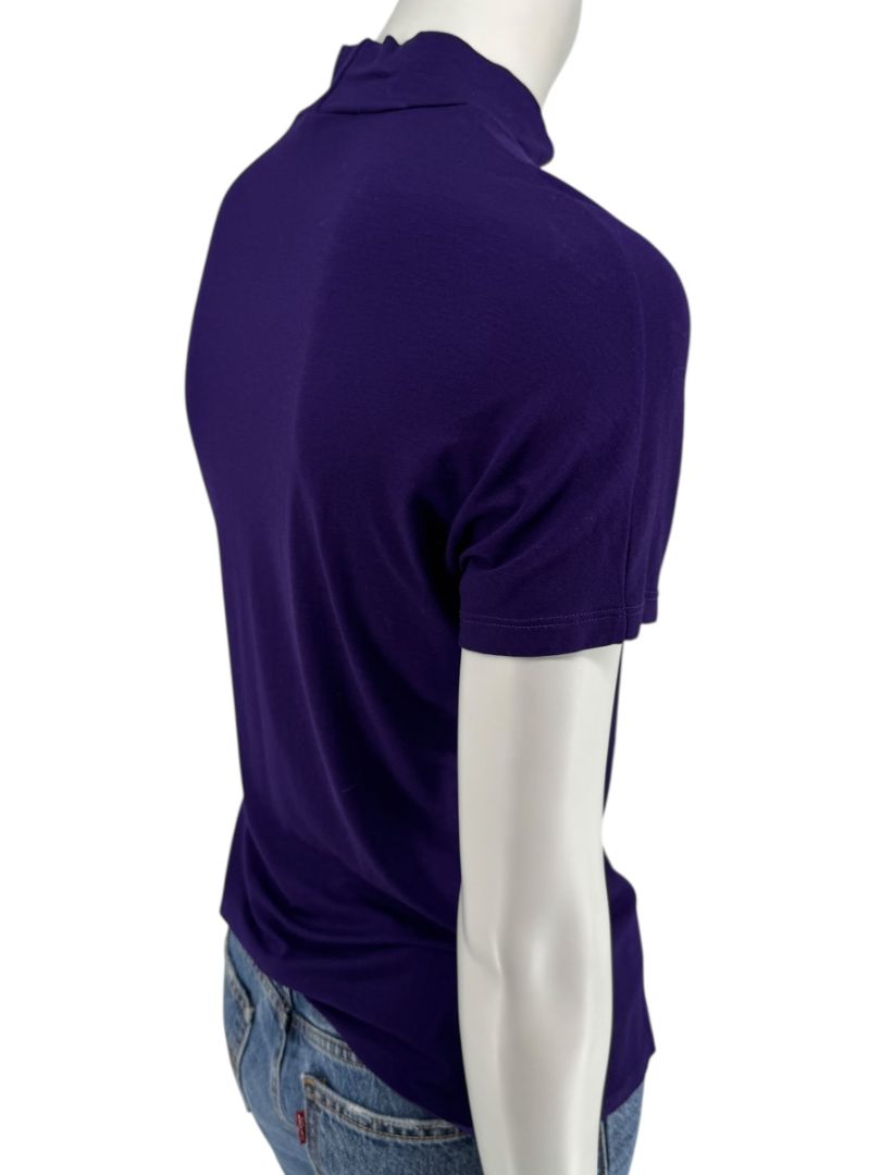 Max Mara Made in Italy Purple Mock Neck T-Shirt – Size L