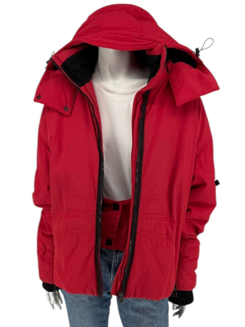 Chanel Red Hooded Puffer Technical Jacket – Size 42