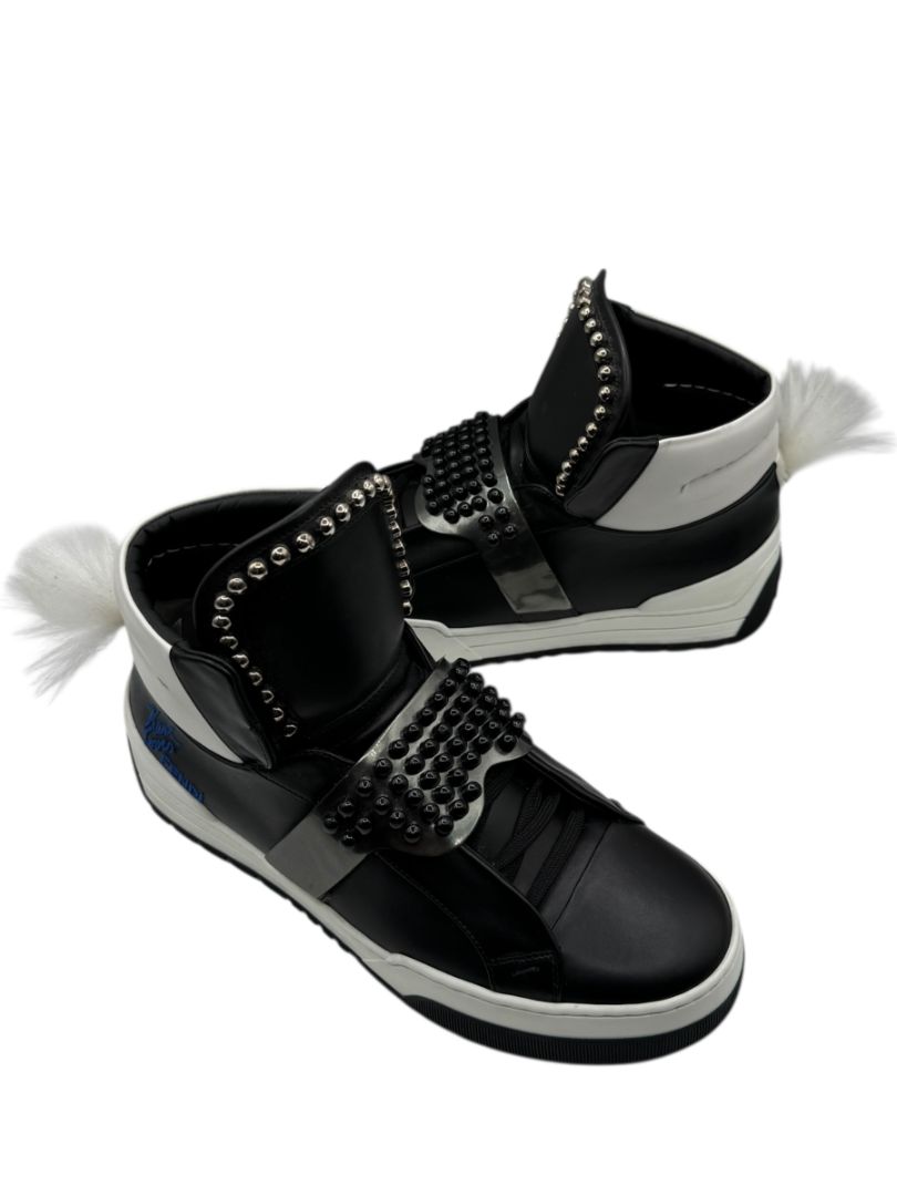 Fendi “Karl Loves Fendi” Studded High-Top Sneakers – Size 6 Mens