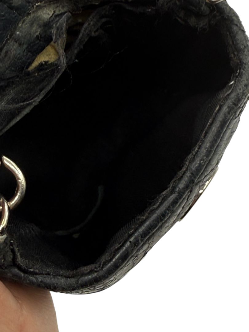 Chanel Vintage Black Quilted Leather Cell Phone Holder – Silver-Tone Hardware