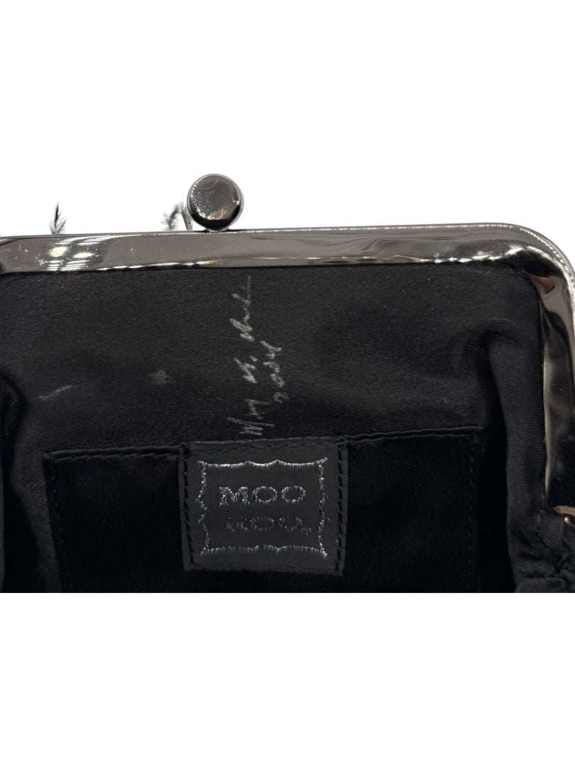 Moo Roo Feather & Beaded Evening Bag – Very Good Condition – Signed by Designer