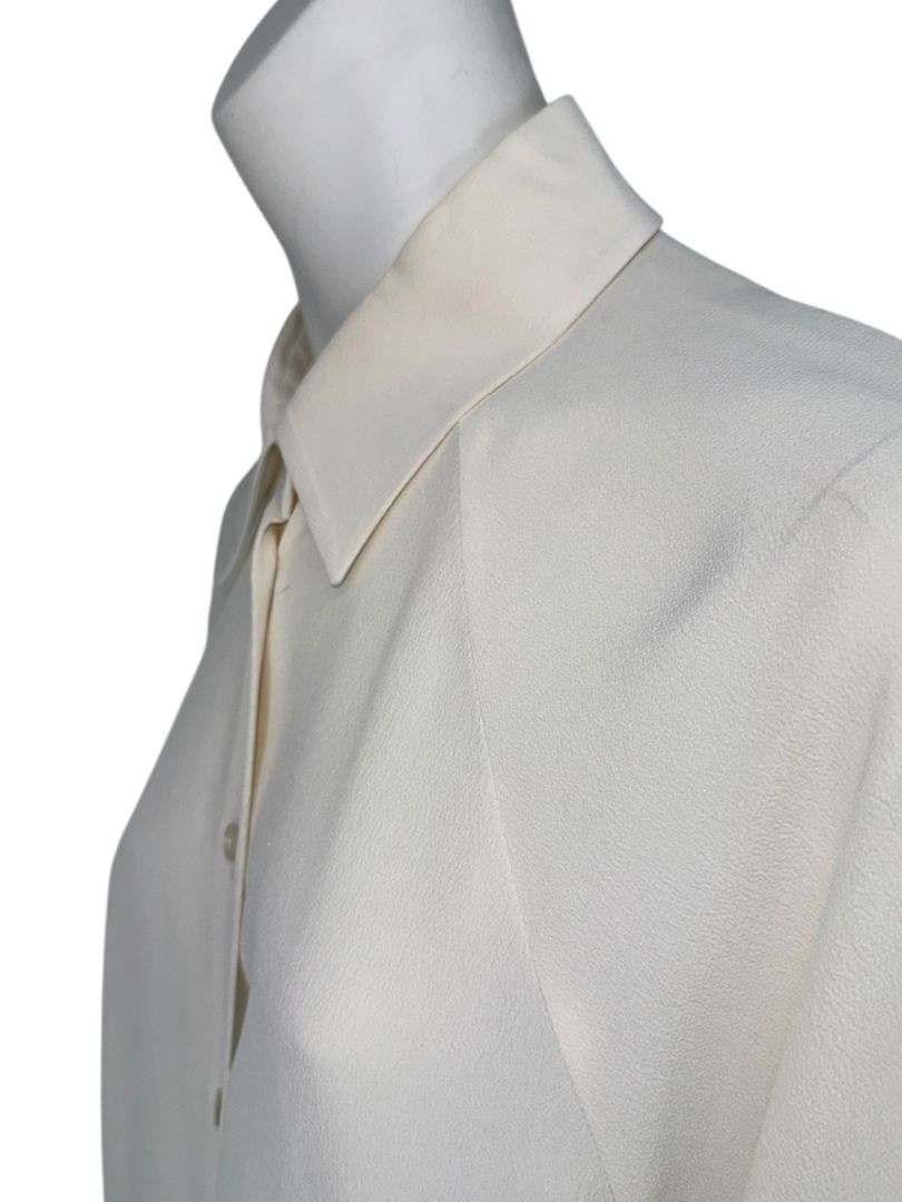 Michael Kors Ivory Silk Blend Button-Up Blouse - Size 8