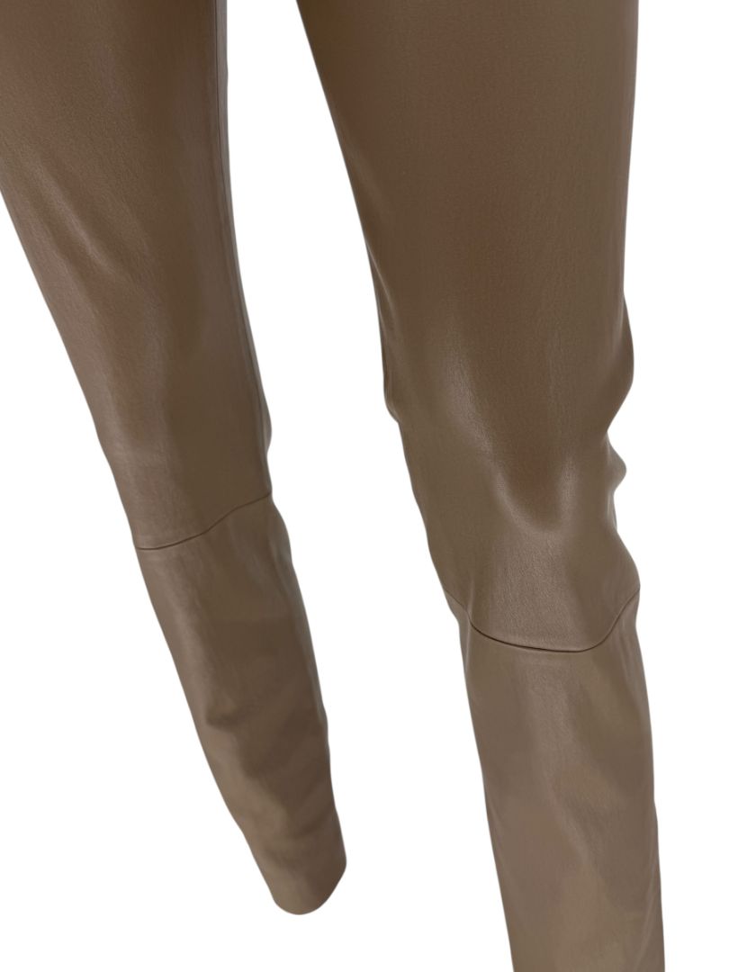 The Row Taupe Lambskin Stretch Leather Leggings – Size L