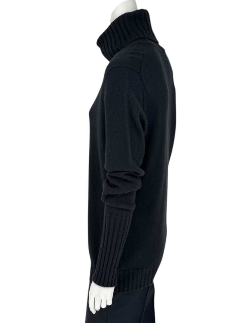 Kiton Black Cashmere Turtleneck Sweater – Size 46