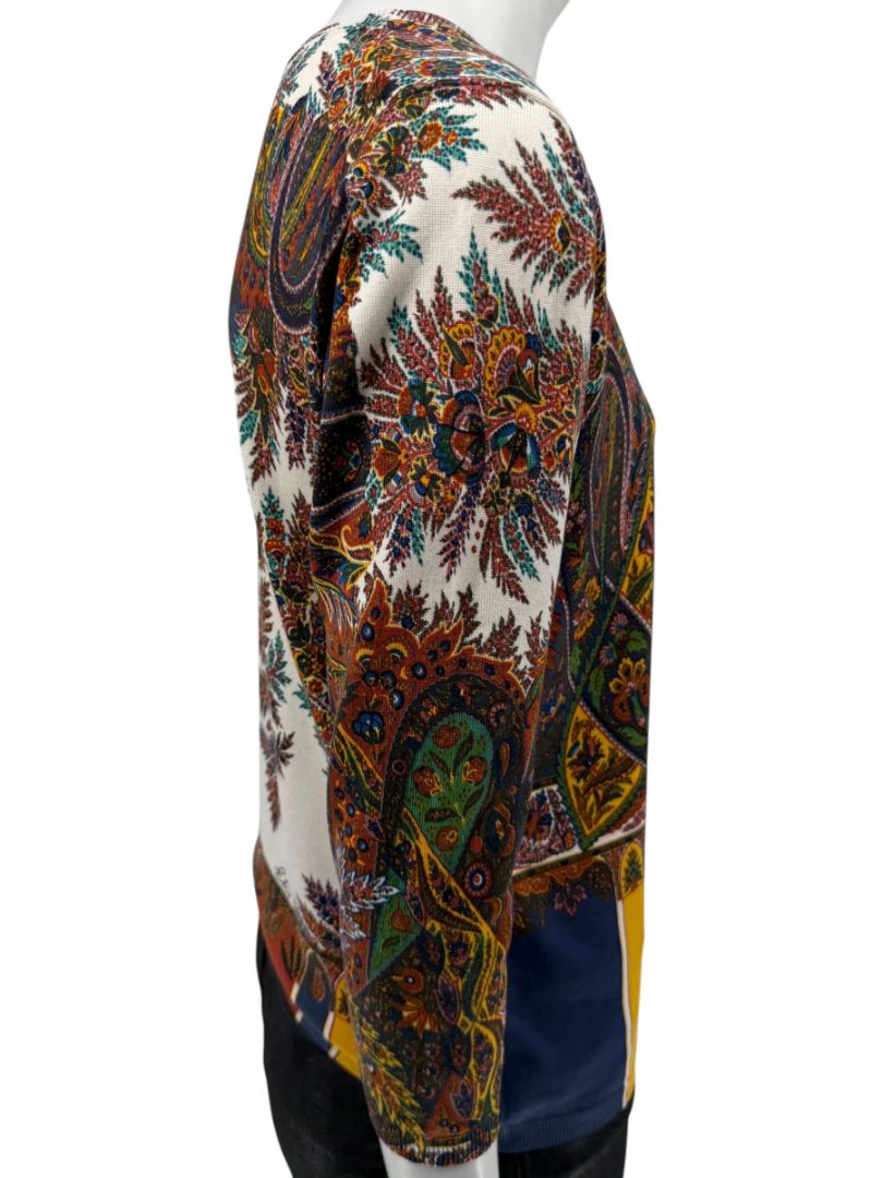 Etro Milano Multicolor Paisley Silk Knit Top – Size 46 (IT)