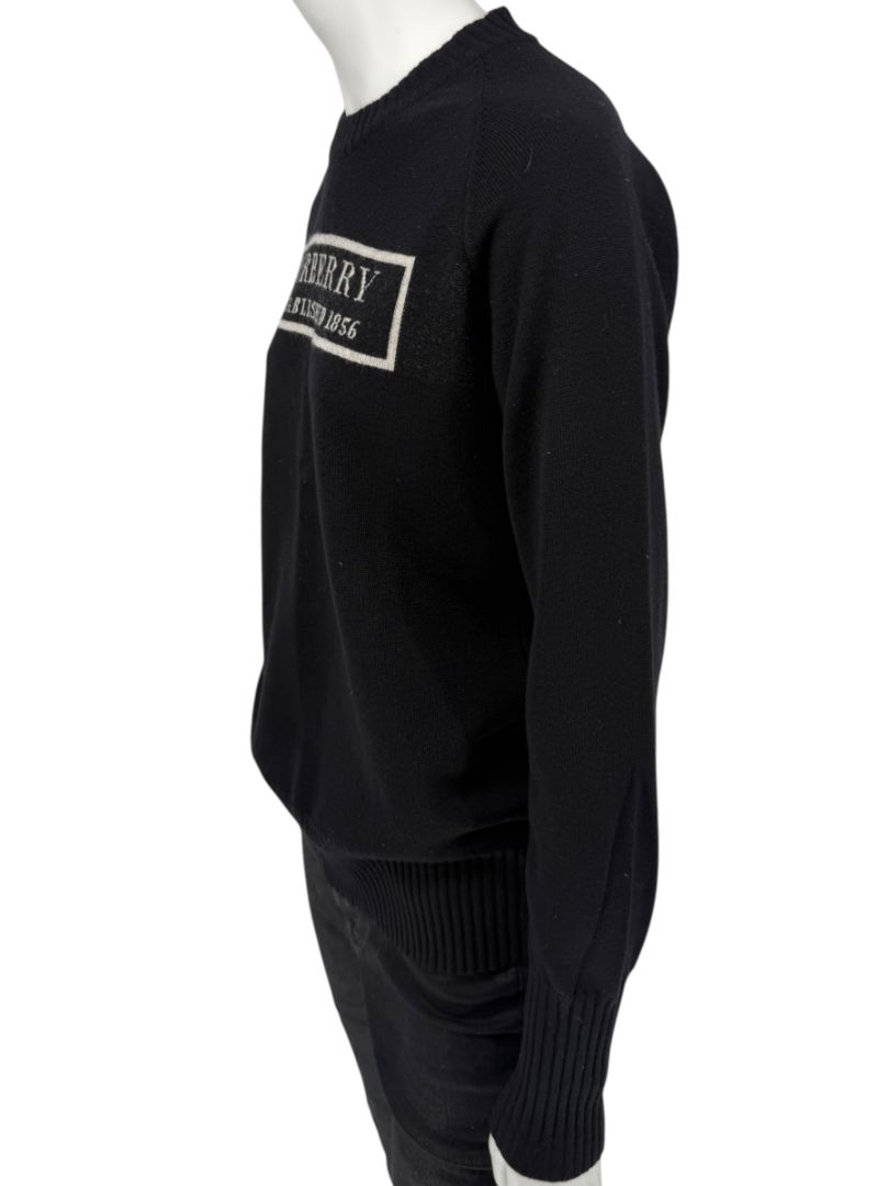 Burberry London Black Wool Logo Sweater – Size L