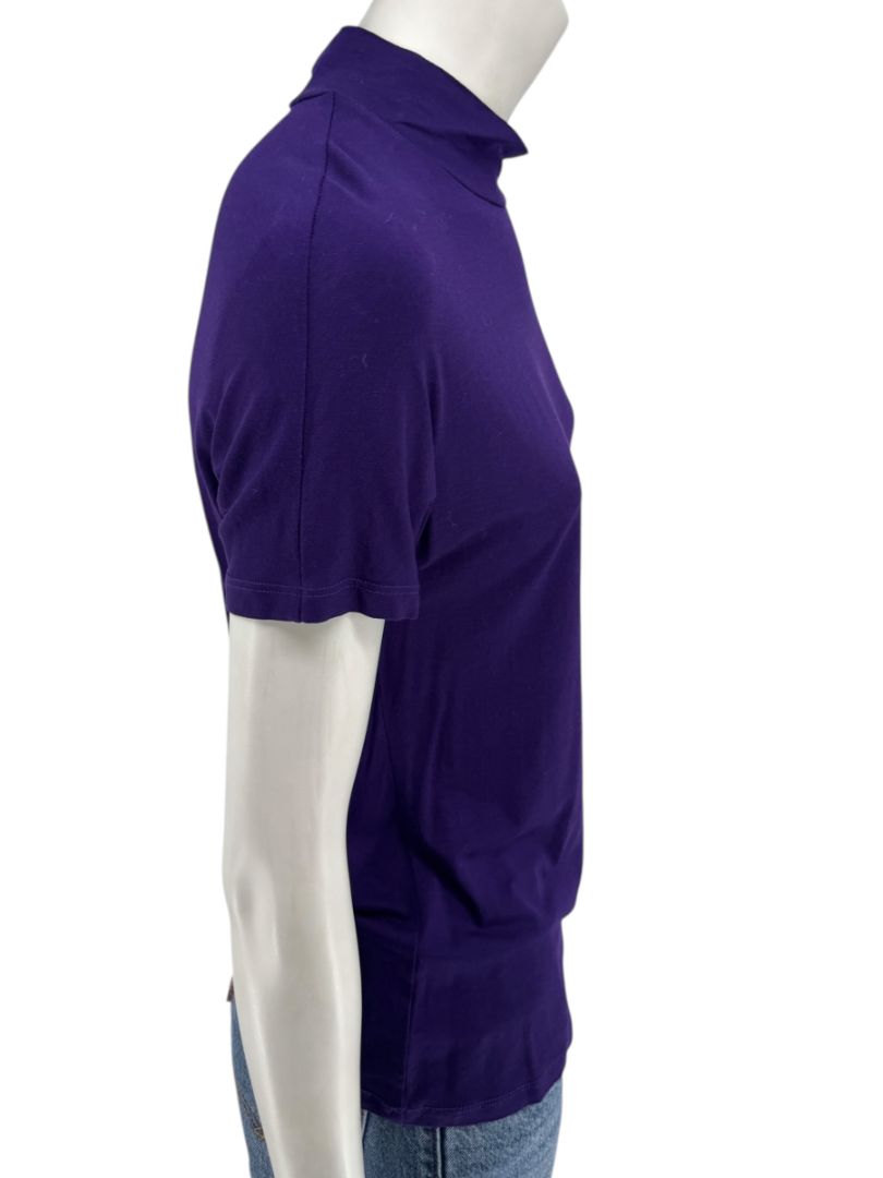 Max Mara Made in Italy Purple Mock Neck T-Shirt – Size L