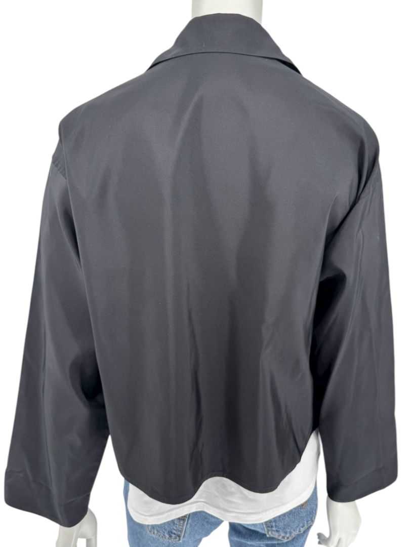 Zoran Black 100% Silk Cropped Jacket – Size Large