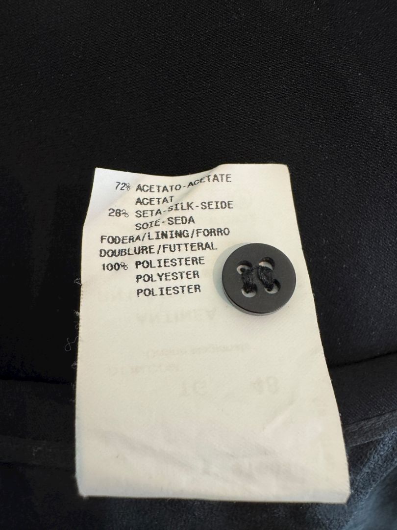 Armani Collezioni Black Acetate–Silk Flounce-Hem Skirt – Size 12 (IT 48)