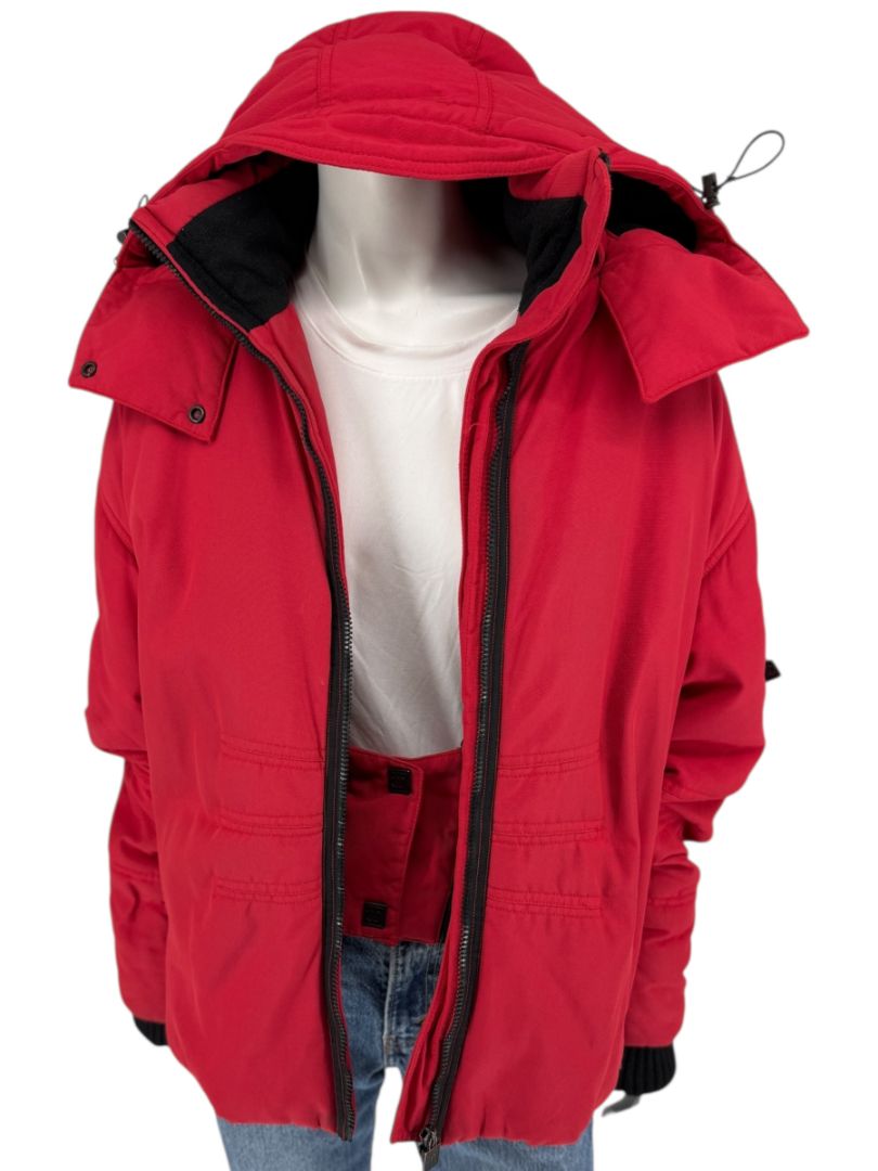 Chanel Red Hooded Puffer Technical Jacket – Size 42