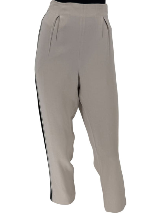 Fendi Taupe Cropped Trousers with Black Side Trim – Size IT 44 / US 8