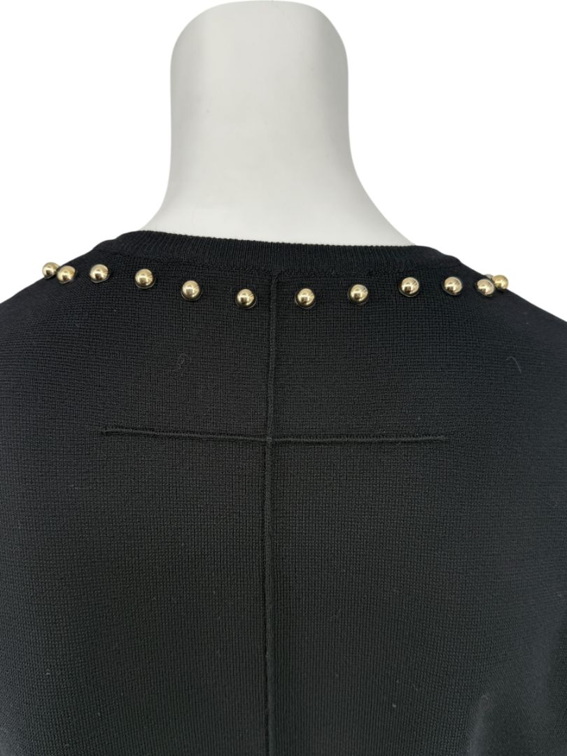 Givenchy Paris Black Wool Studded V-Neck Sweater – Size M