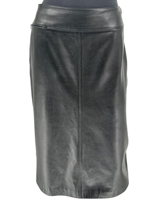 Anne Klein Black Leather Skirt – Size 10