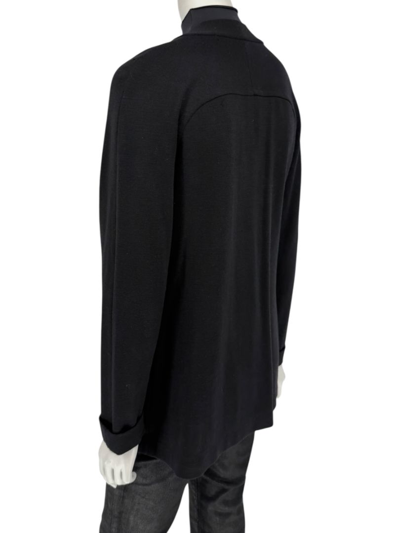 Lida Baday Black Wool Knit Cardigan - Size 12