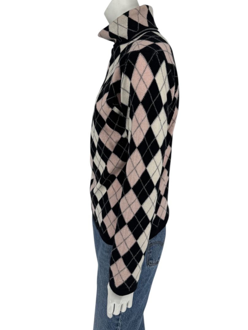 Pringle of Scotland 100% Cashmere Argyle Turtleneck Sweater – Size XL