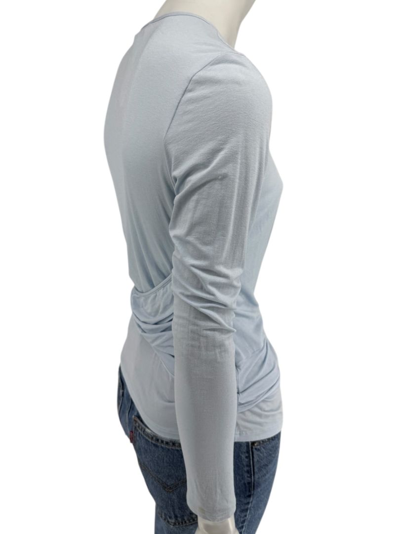 René Lezard Light Blue Draped Wrap Long Sleeve Top – Large  Made in Germany