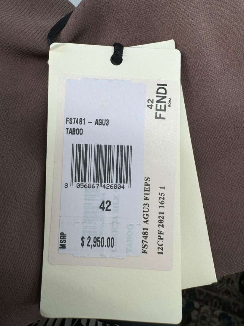 Fendi Draped Silk Georgette Blouse in Cocoa Brown – Size IT 42 (US 6)