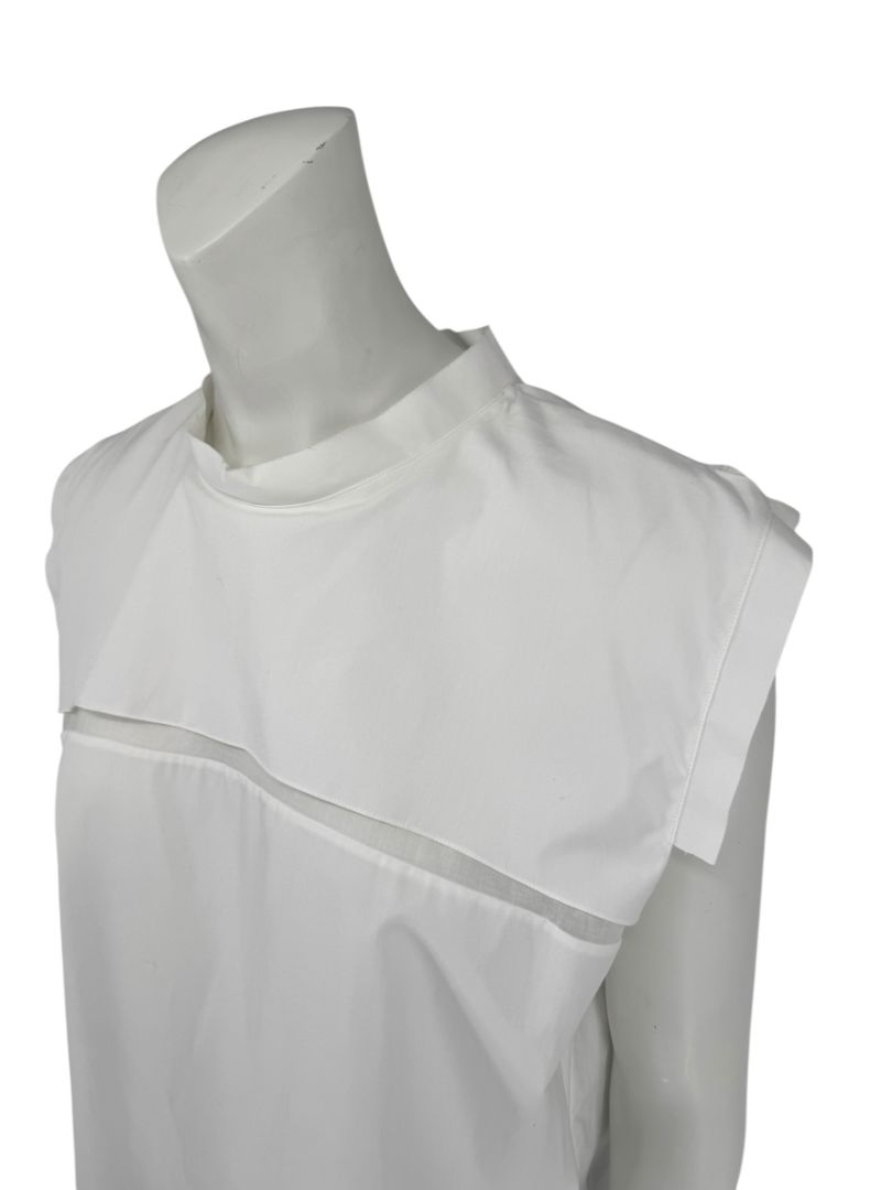 Jil Sander White Sleeveless Cotton Blouse - Size 40 (IT)