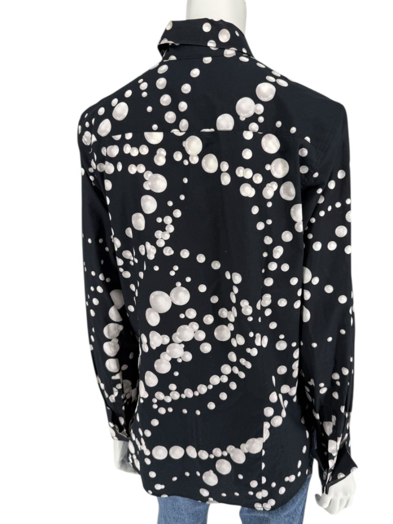 Craig Taylor Black & White Abstract Bubble-Print Long-Sleeve Shirt – Size XL