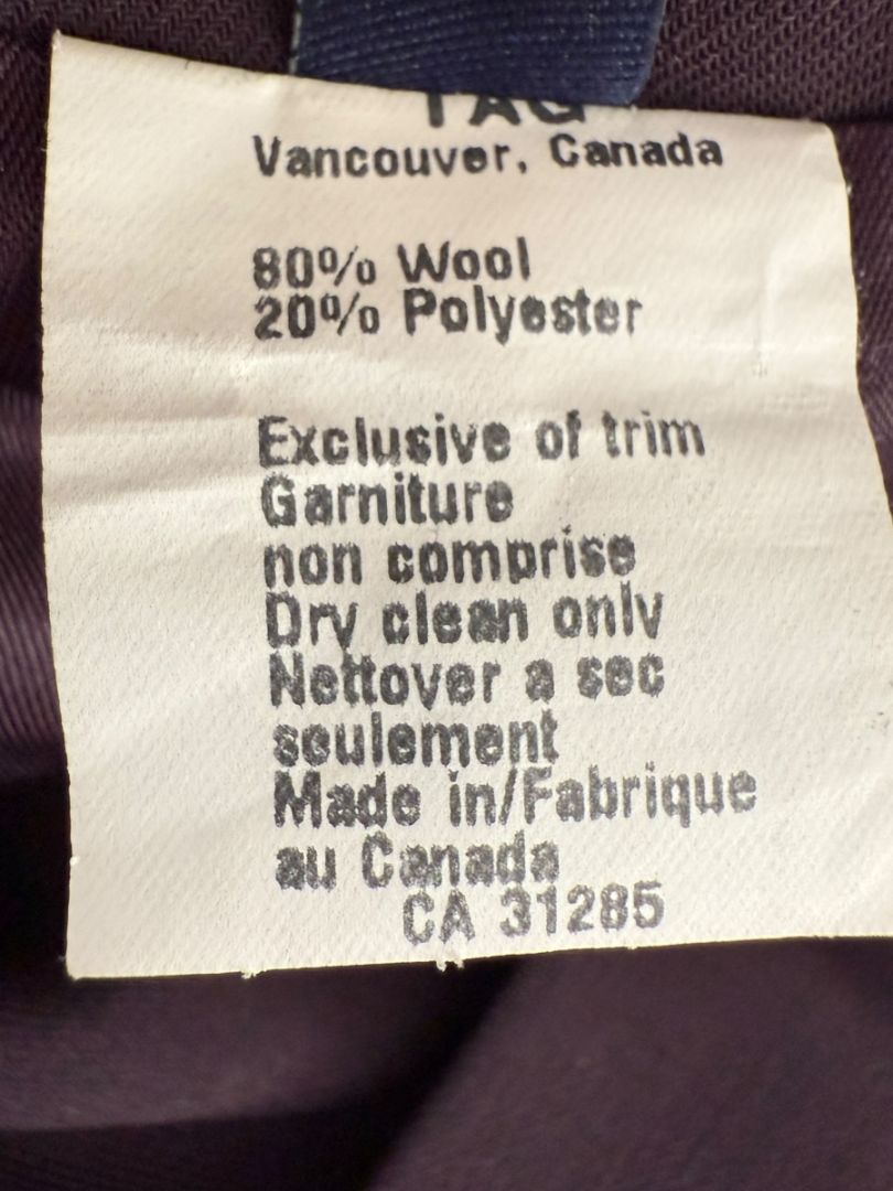 Ron Leal Aubergine Wool-Blend Two-Piece Set – Size 12