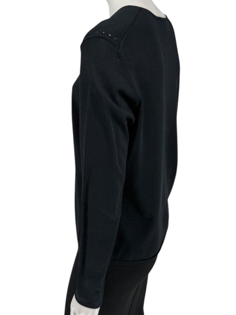 Oscar Navy Rayon-Nylon Knit Cardigan – Size L