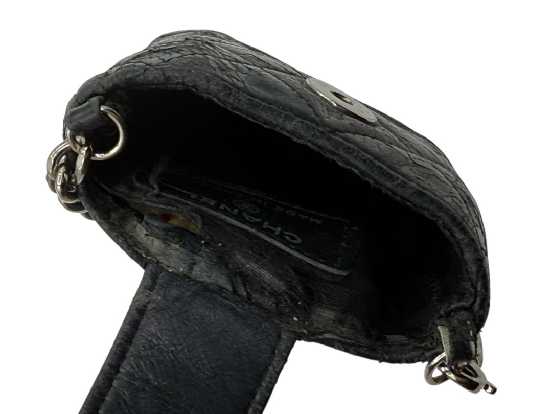 Chanel Vintage Black Quilted Leather Cell Phone Holder – Silver-Tone Hardware