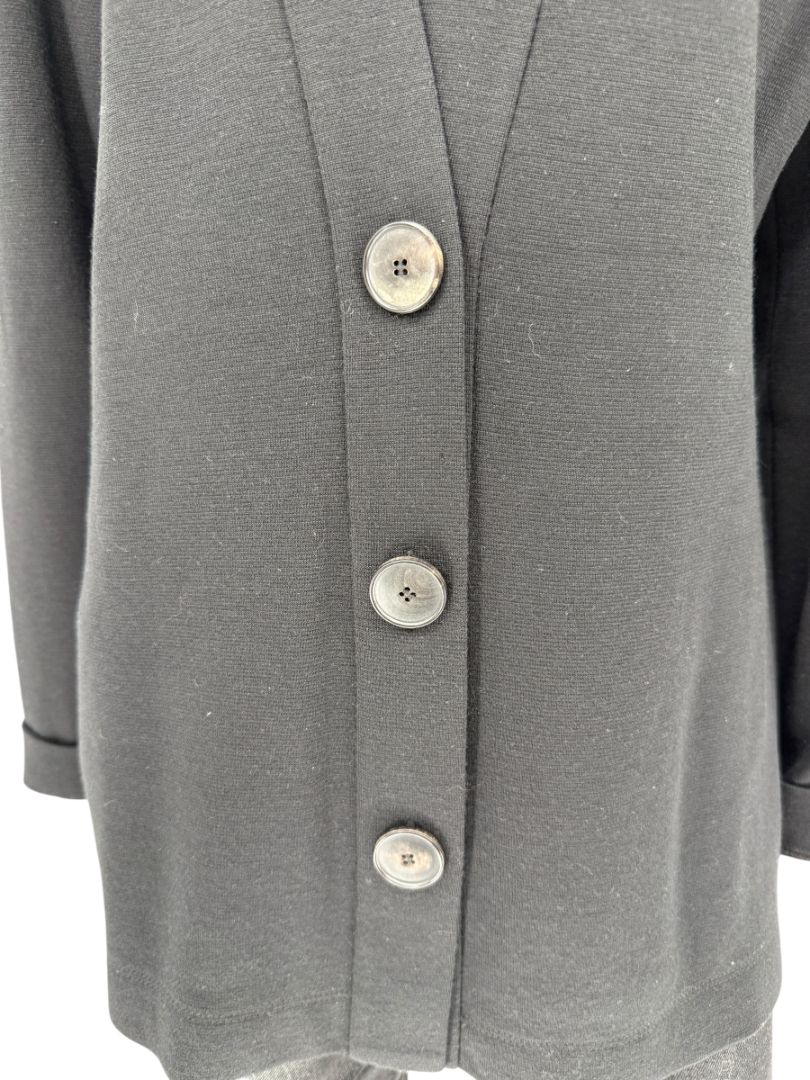 Lida Baday Black Wool Knit Cardigan - Size 12