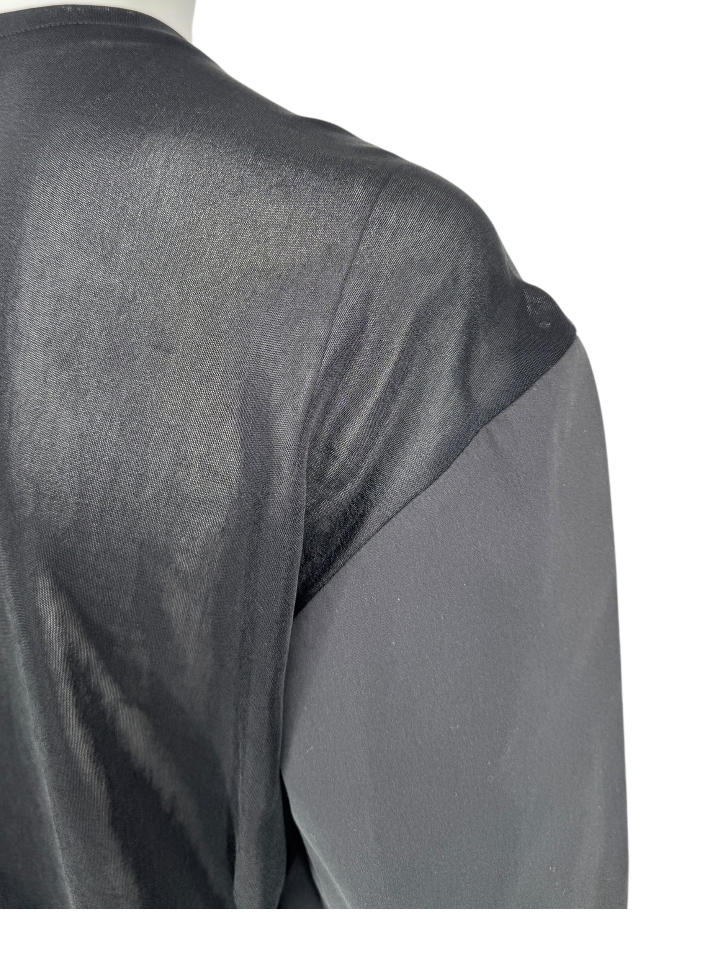 Prada Black Mixed-Fabric Long Sleeve Top – Size IT 40