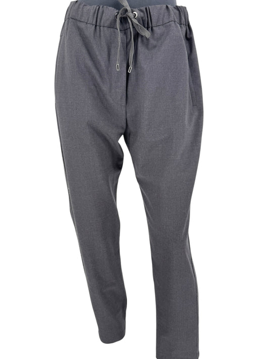 Brunello Cucinelli Charcoal Gray Wool-Blend Drawstring Pants – Size 8 (IT 44)